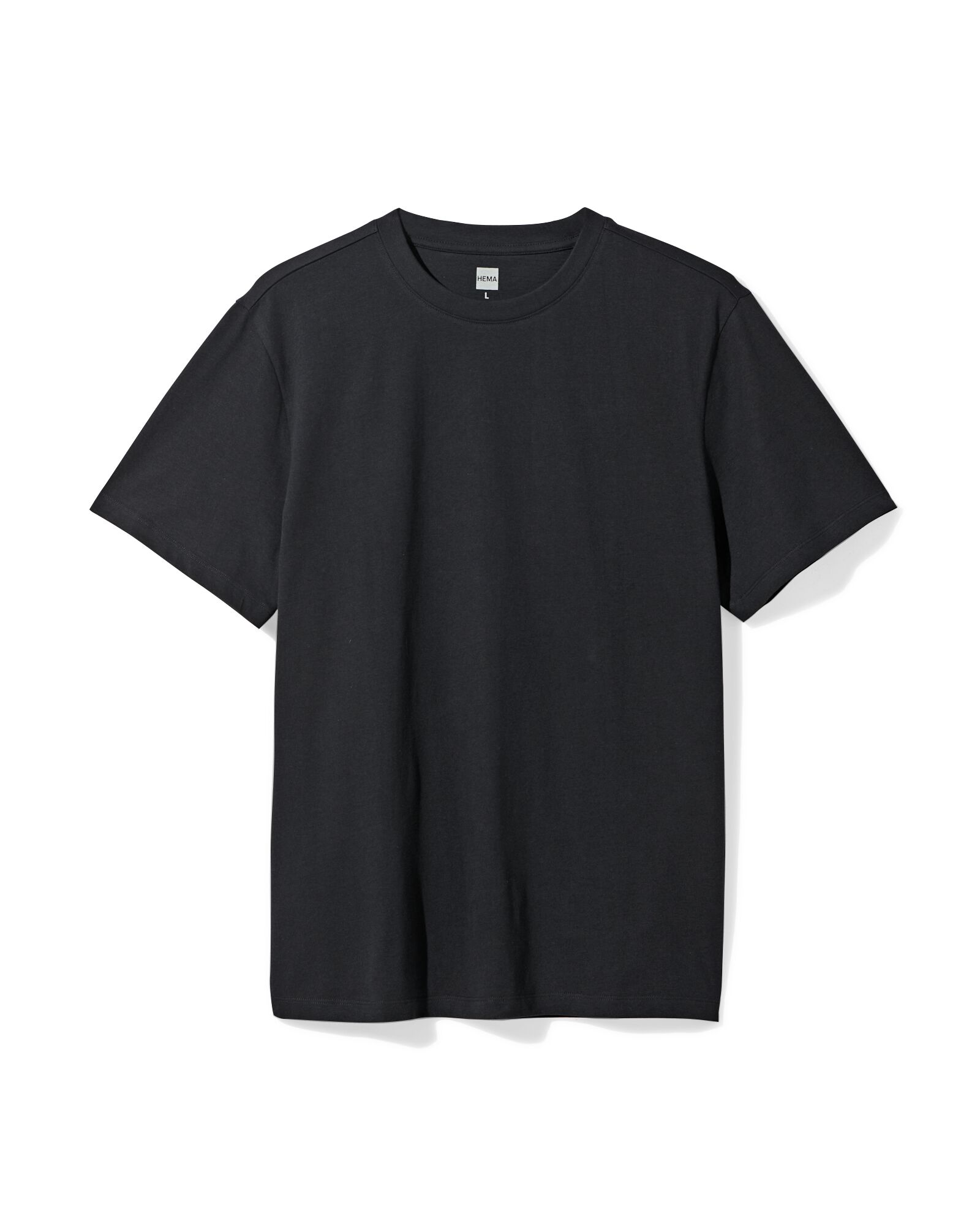 heren T-shirt regular fit zwart zwart - 2190310BLACK - HEMA