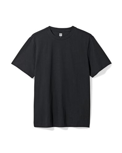 heren T-shirt regular fit zwart zwart - 2190310BLACK - HEMA