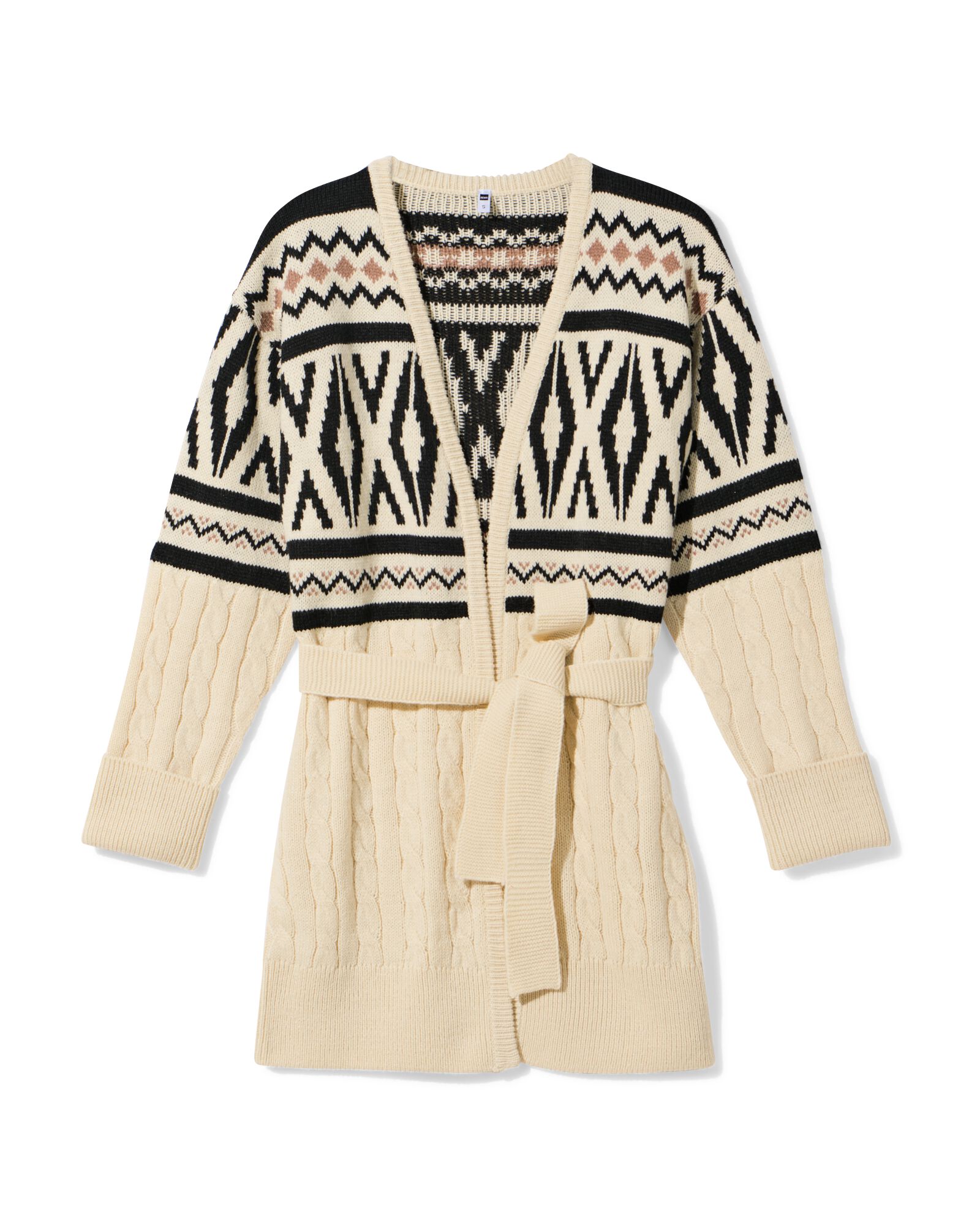 cardigan femme Oona graphique blanc cass&eacute; - 36205850OFFWHITE - HEMA