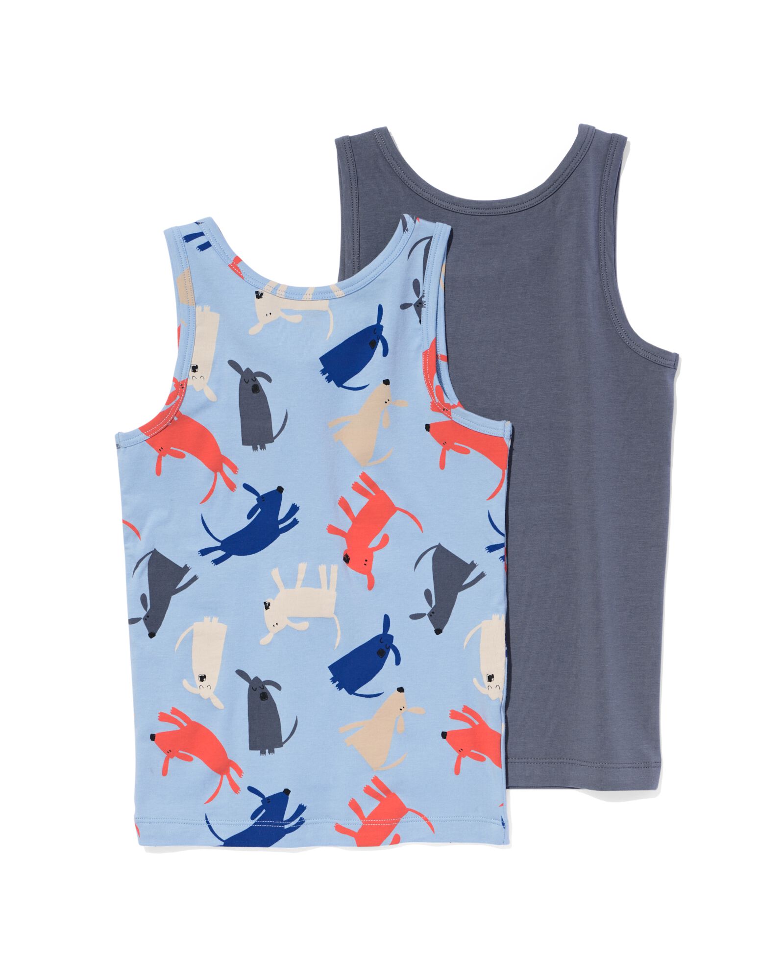 2er-Pack Kinder-Hemden, Baumwolle/Elasthan, Hunde hellblau - 19202030LIGHTBLUE - HEMA