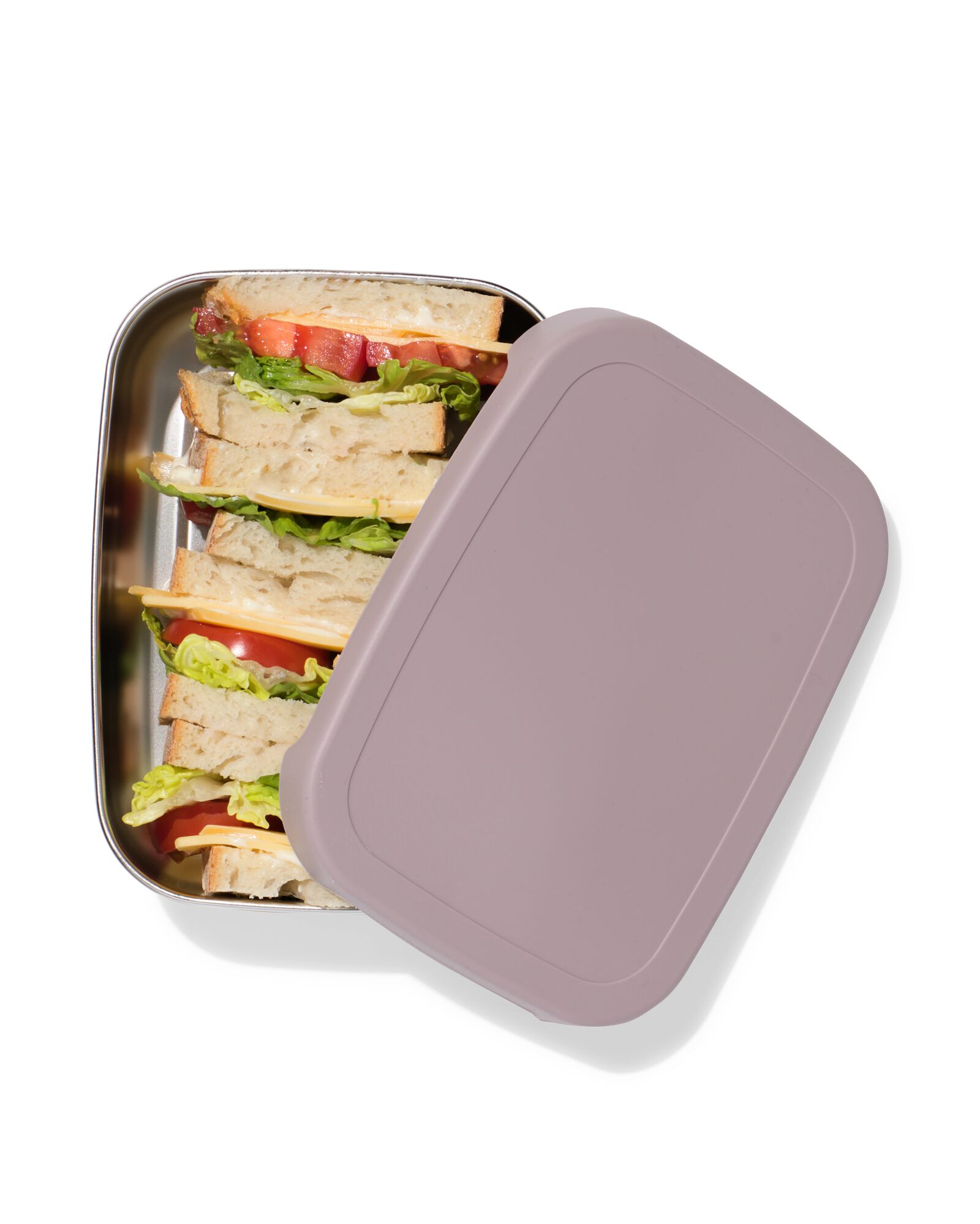 bo&icirc;te &agrave; lunch 14,3x18,9x5,8cm en acier inoxydable rose fonc&eacute; - 80650207 - HEMA