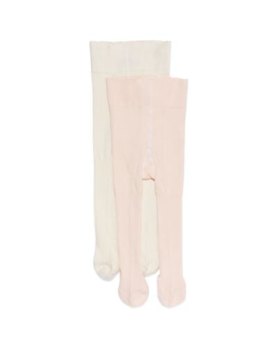 collants côtelés bébé - 2 pièces rose pâle rose pâle - 4700710LIGHTPINK - HEMA
