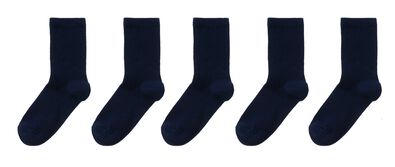 5 paires de chaussettes enfant bleu foncé 39/42 - 4369750 - HEMA