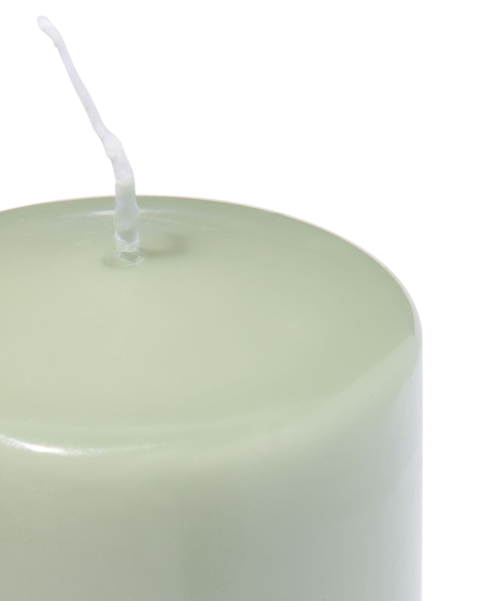 grosse bougie 7 x 8 cm stri&eacute;e vert clair - 13509016 - HEMA