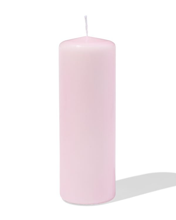 bougie cylindrique ⌀7x20cm rose p&acirc;le - 13509055 - HEMA