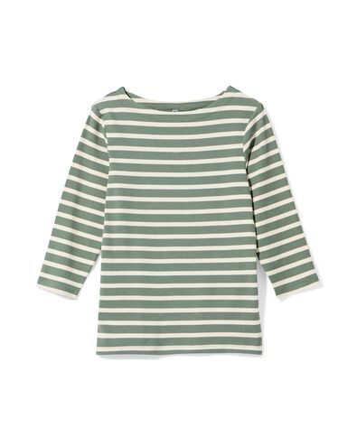 Damen-T-Shirt Cara, gestreift gr&uuml;n - 36300950GREEN - HEMA