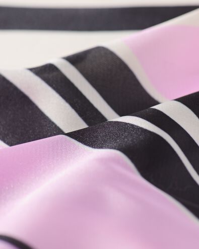 damesjaal 80x80cm satijn strepen zwart-roze - 1760183 - HEMA