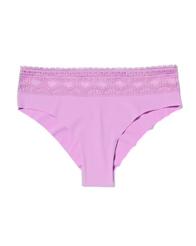 slip br&eacute;silien femme microfibre avec ceinture en dentelle violet violet - 19602675PURPLE - HEMA
