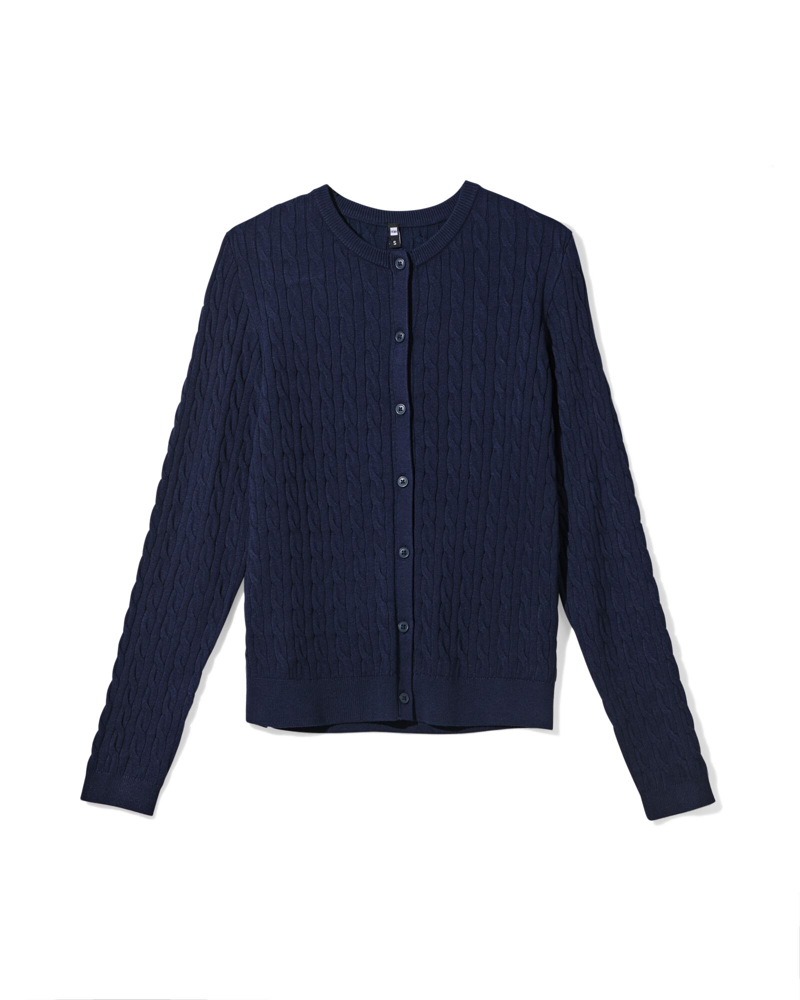 damesvest Louisa kabel donkerblauw - 36206430DARKBLUE - HEMA