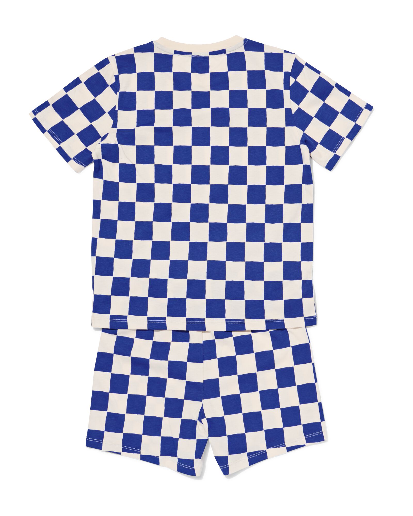 kindershortama blokken blauw - 23001660BLUE - HEMA