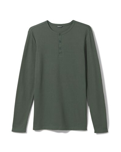 Herren-Loungeshirt, Baumwolle mit Waffeloptik grün XXL - 23672645 - HEMA