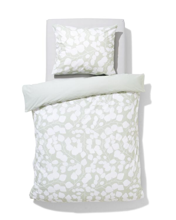 housse de couette 140x200/220cm en coton doux &agrave; motif feuilles vertes - 5790200 - HEMA