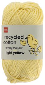 fil à tricoter et à crocheter en coton recyclé 85m jaune pâle jaune pâle - 1000028221 - HEMA
