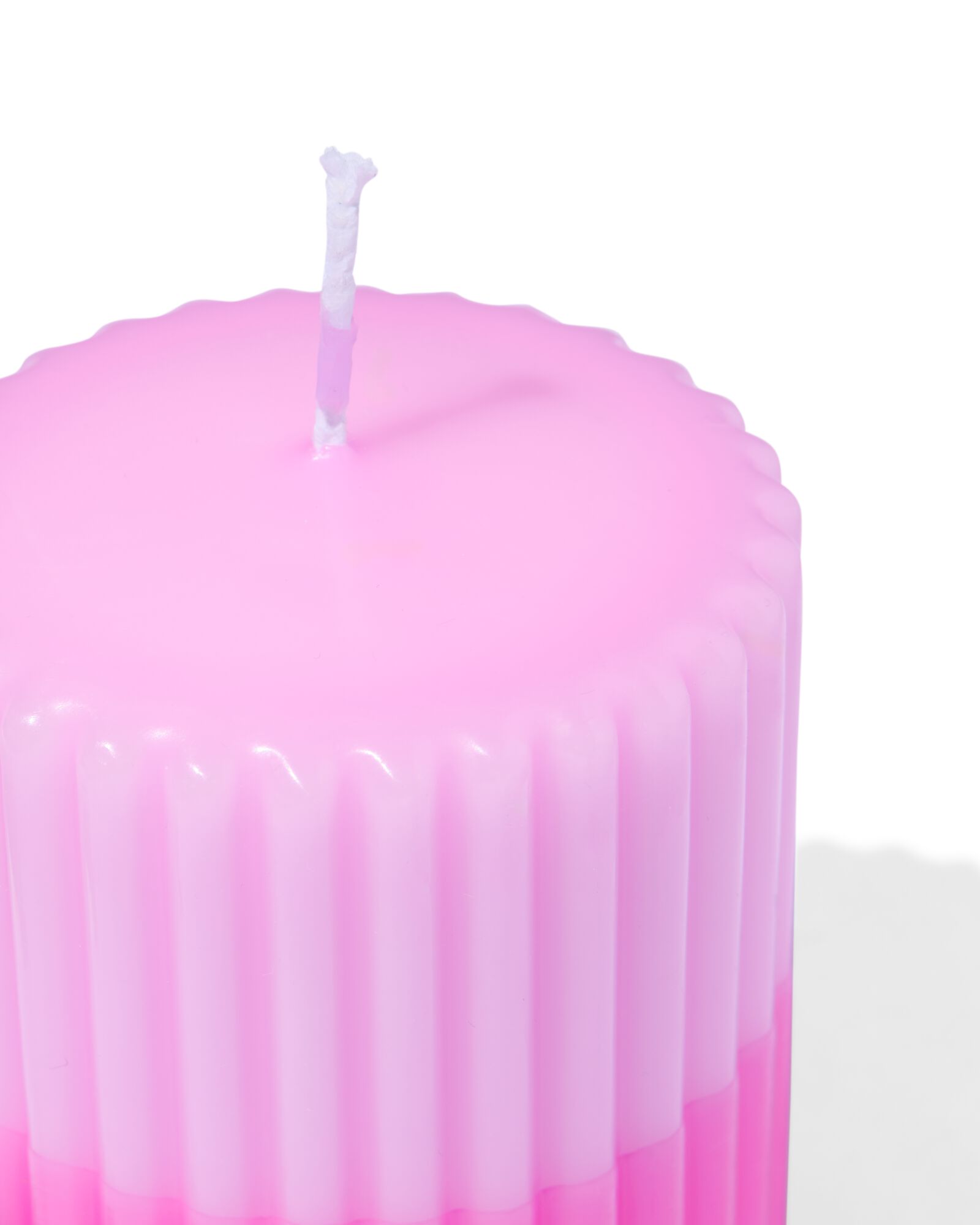 bougie cylindrique &Oslash;7x8 cm nervure rose clair-rose vif  - 13504024 - HEMA