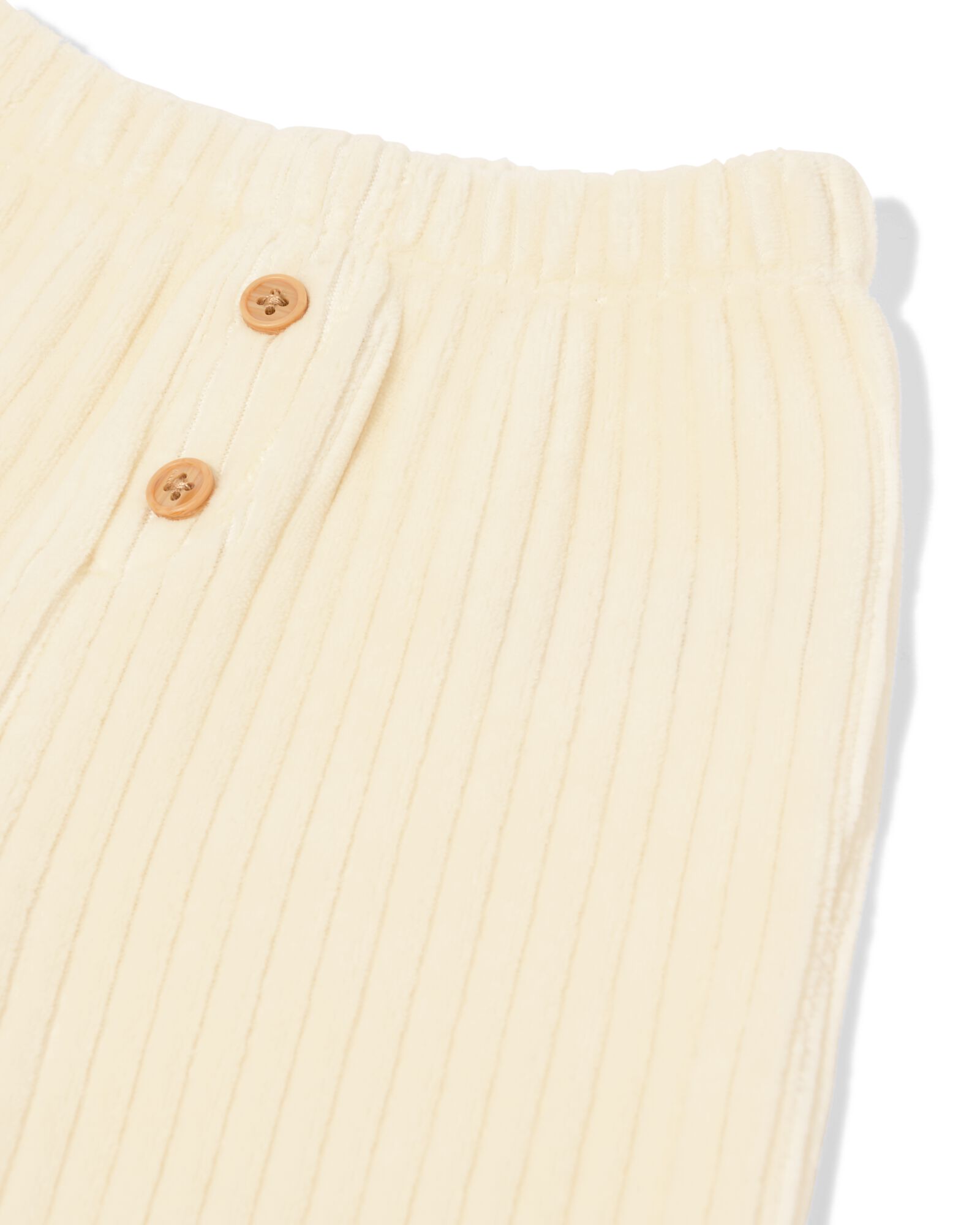 newborn broek rib velours  gebroken wit - 33427720OFFWHITE - HEMA