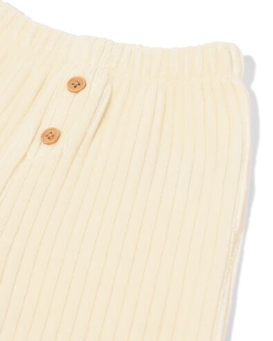 newborn broek rib velours  gebroken wit - 33427720OFFWHITE - HEMA