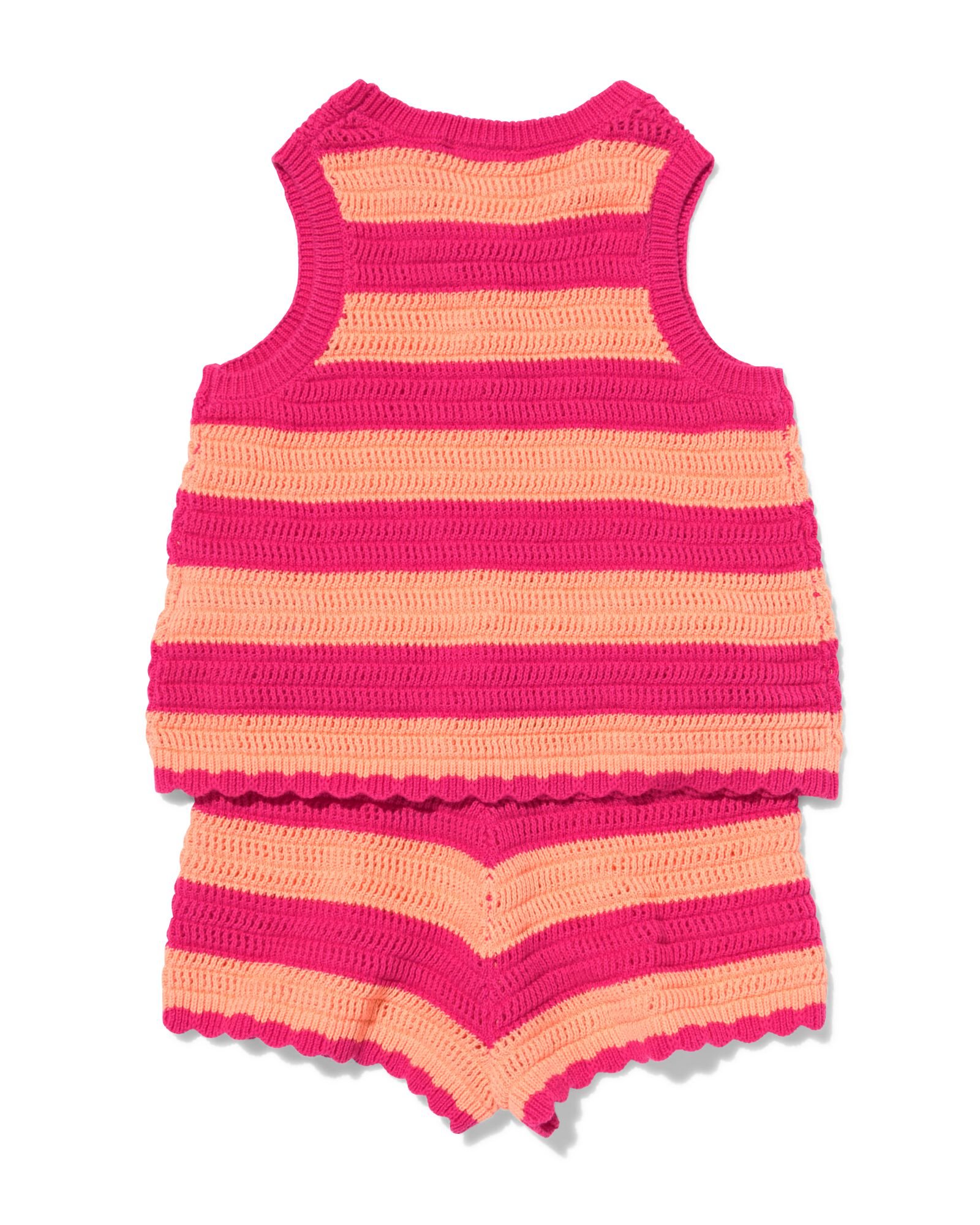 babykledingset gehaakt strepen roze roze - 33077670PINK - HEMA