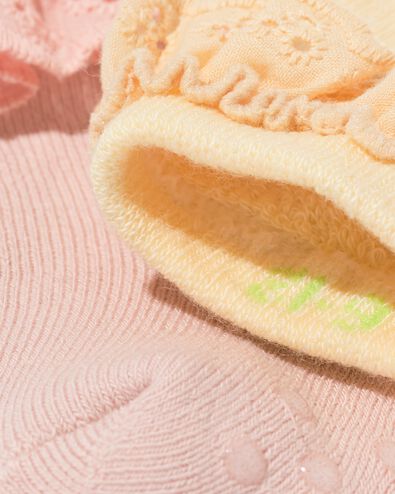 chaussettes b&eacute;b&eacute; tissu &eacute;ponge broderie - 2 paires vieux rose - 4731180OLDPINK - HEMA