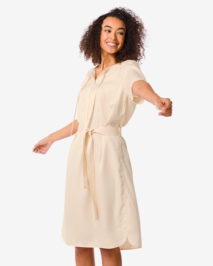 Damen-Kleid Rana eierschalenfarben S - 36216121 - HEMA