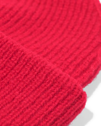 bonnet femme côtelé rouge - 16451071 - HEMA
