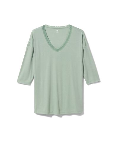t-shirt de nuit femme avec viscose vert vert - 1000030245 - HEMA