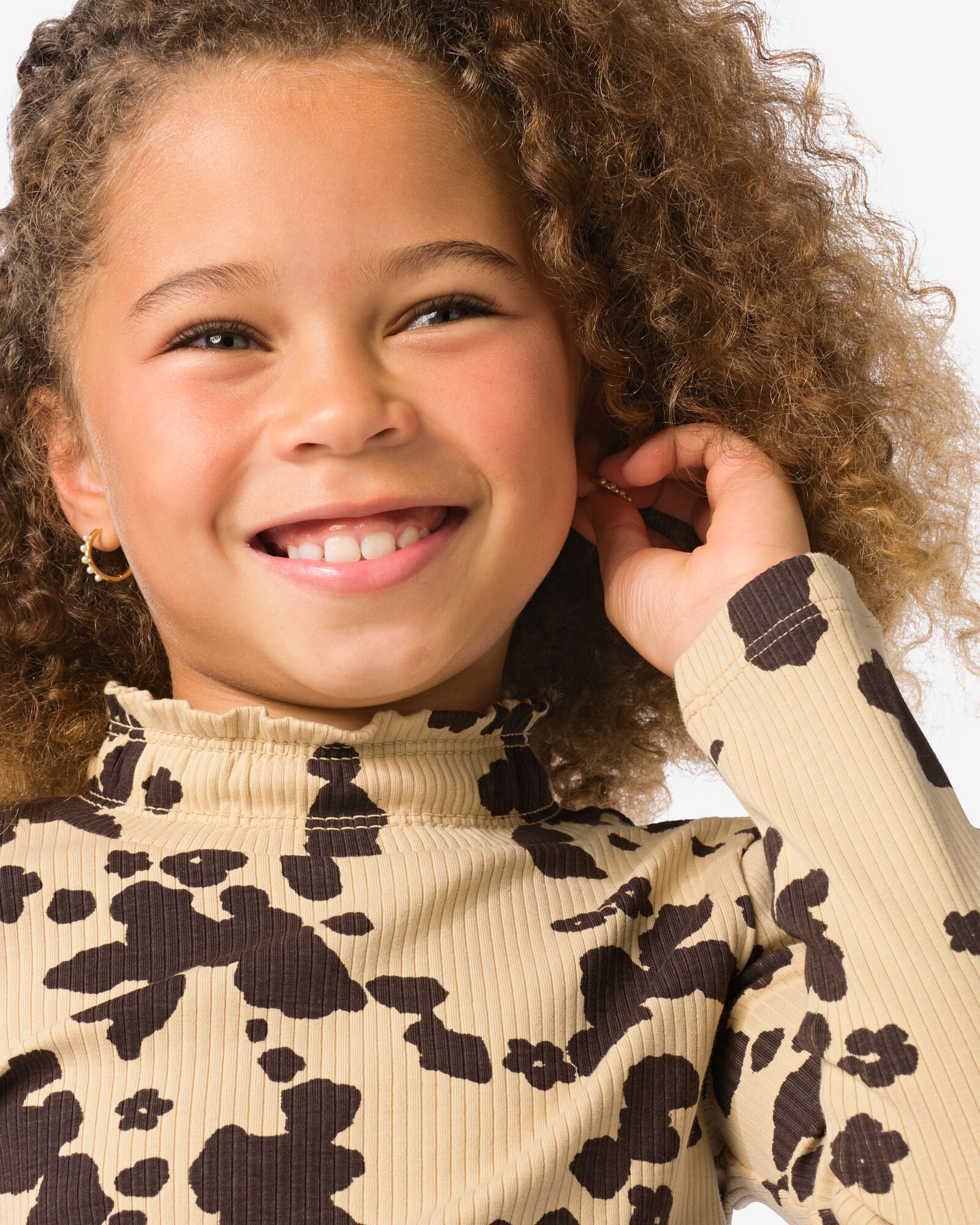 kinder T-shirt rib dieren bruin bruin - 30828319BROWN - HEMA