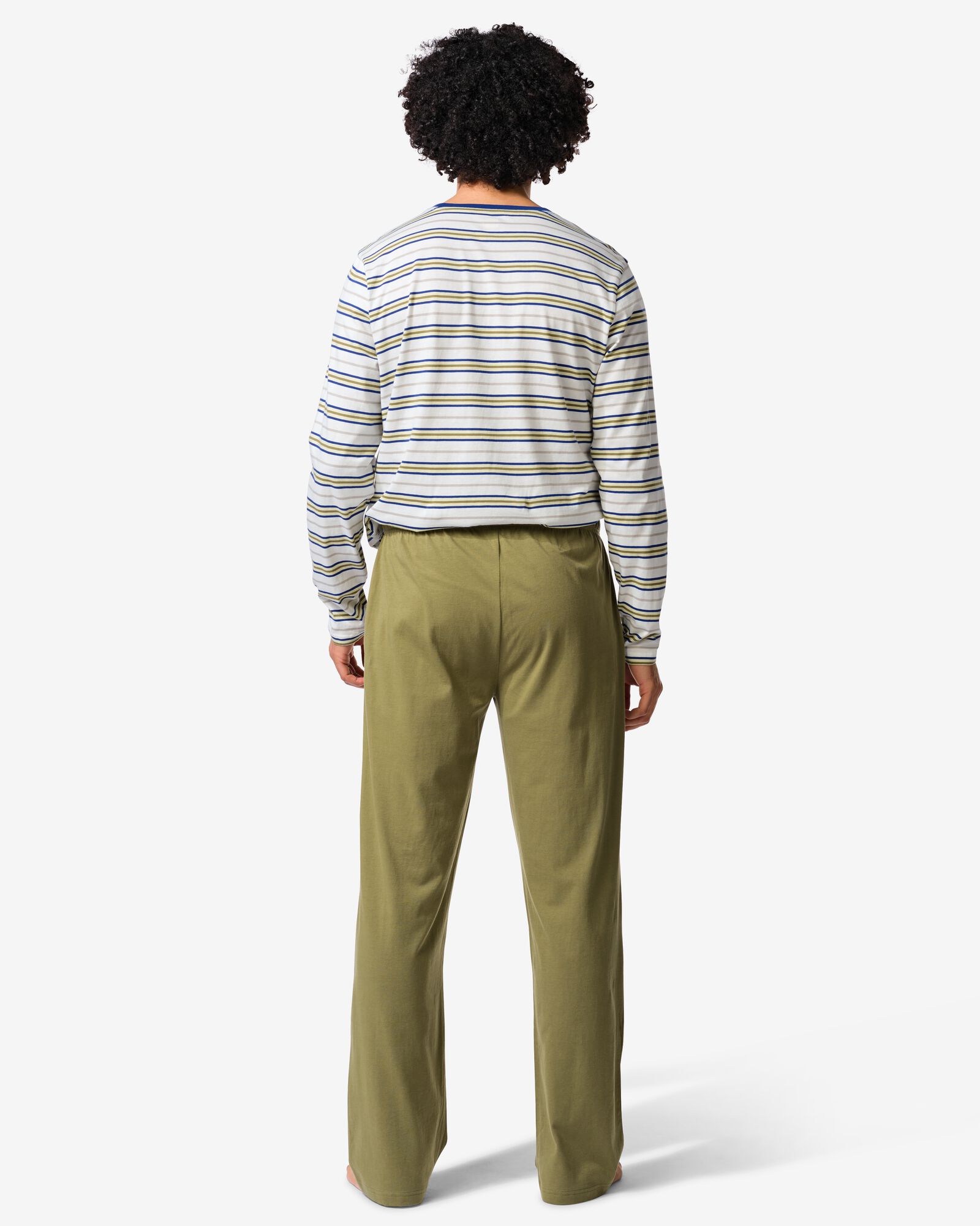 herenpyjama Jonas jersey retro gebroken wit gebroken wit - 23686670OFFWHITE - HEMA