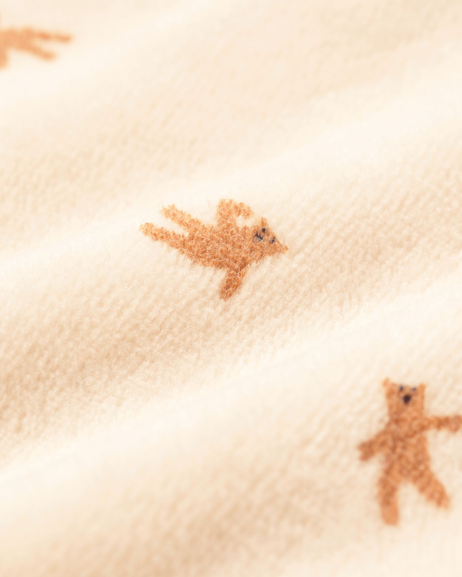 newborn kledingset velours beren ecru - 33427220ECRU - HEMA