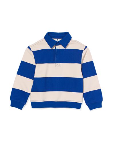 Kinder-Sweatshirt, Polokragen, Streifen blau blau - 30778903BLUE - HEMA