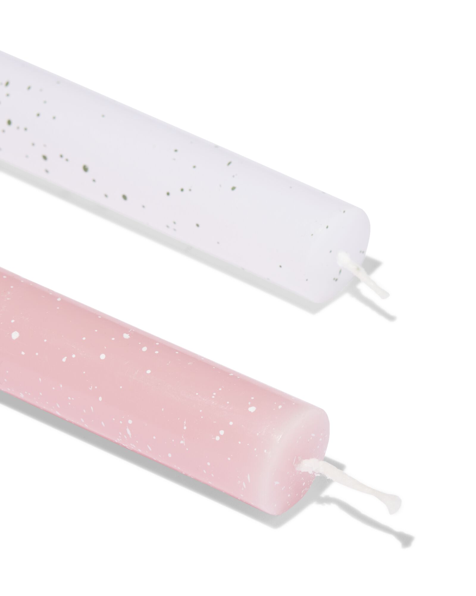bougies de table ⌀2,2x25cm moucheture vert-rose - 2 pi&egrave;ces - 13506153 - HEMA
