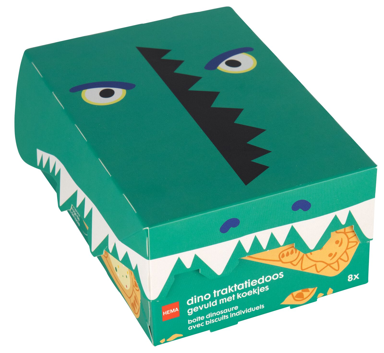 bo&icirc;te &agrave; partager dinosaure remplie de 8 biscuits - 10200048 - HEMA