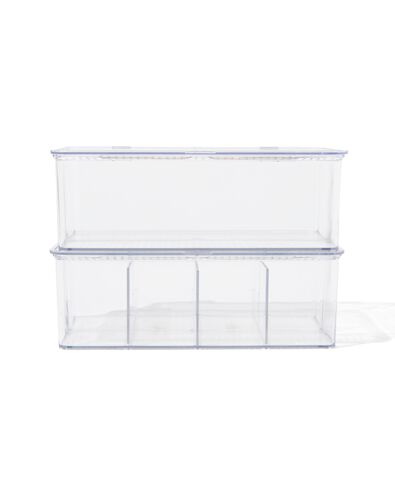 2 bo&icirc;tes de rangement avec couvercle et s&eacute;parateur - 39800032 - HEMA