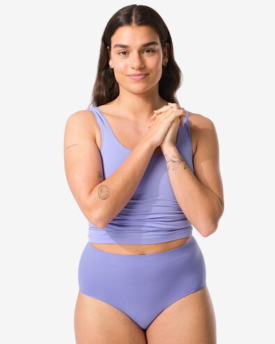 dames tailleslip naadloos micro blauw - 19621100BLUE - HEMA