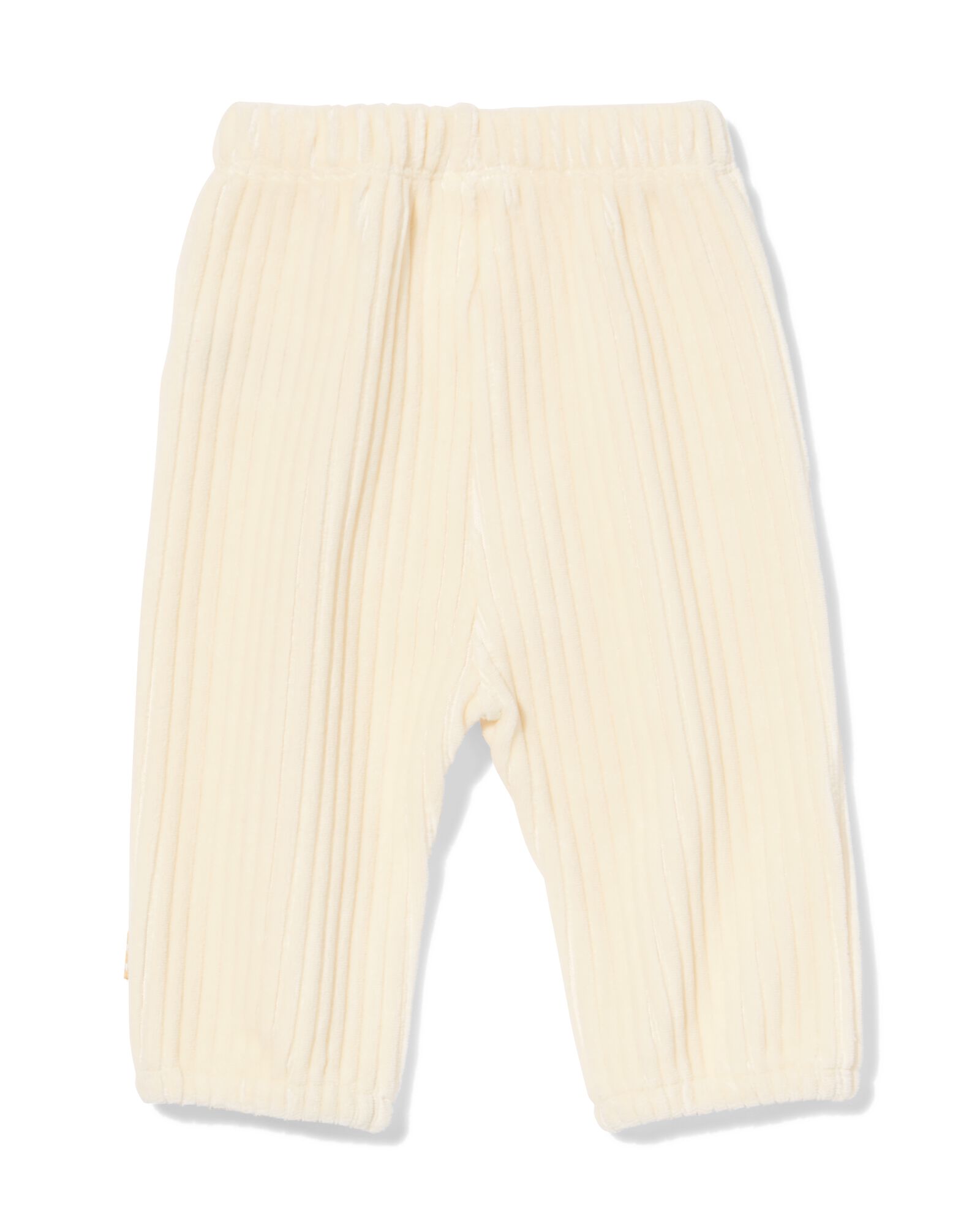 newborn broek rib velours  gebroken wit - 33427720OFFWHITE - HEMA
