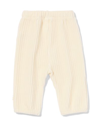 newborn broek rib velours  gebroken wit - 33427720OFFWHITE - HEMA