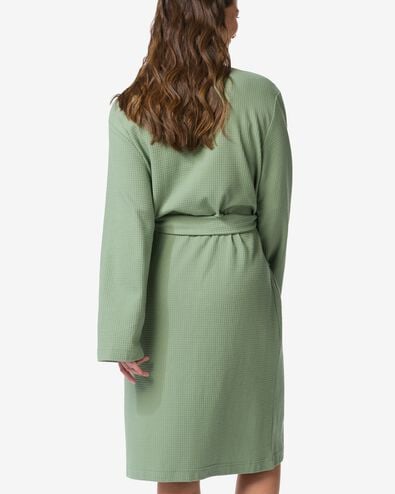 peignoir femme en coton gaufr&eacute; vert vert - 23400355GREEN - HEMA