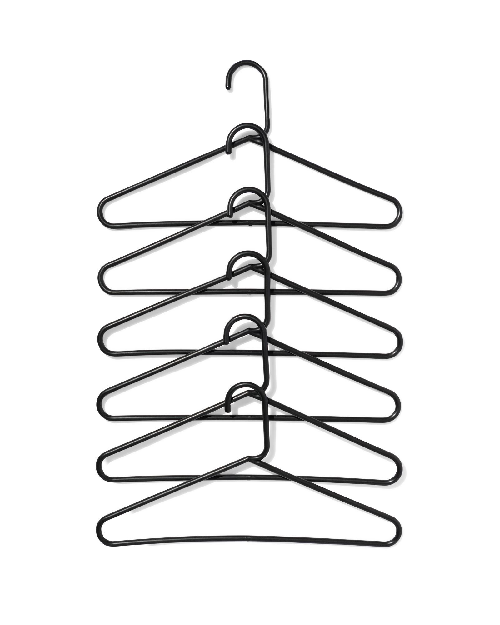 6er-Pack Kleiderb&uuml;gel, Kunststoff, schwarz - 39811020 - HEMA