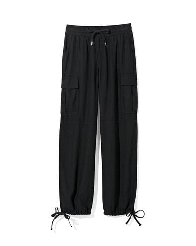 pantalon femme Riley avec lin noir XL - 36269569 - HEMA