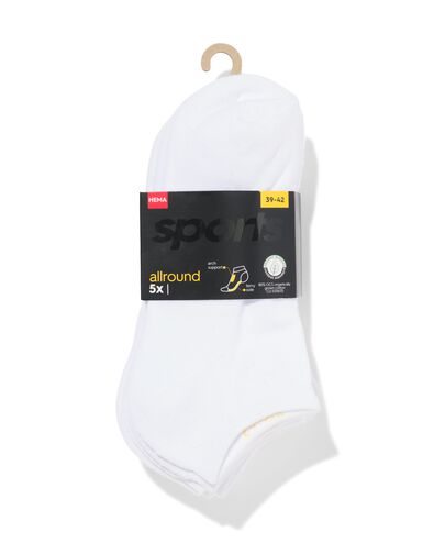 5 paires de socquettes homme sport blanc blanc - 1000028316 - HEMA