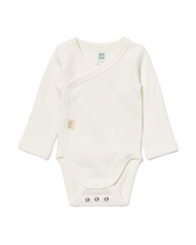 newborn meegroei overslag body rib  wit wit - 33430520WHITE - HEMA