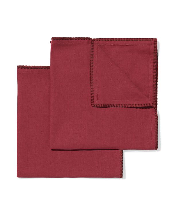 servetten 47x47cm bordeaux - 2 stuks - 5300135 - HEMA