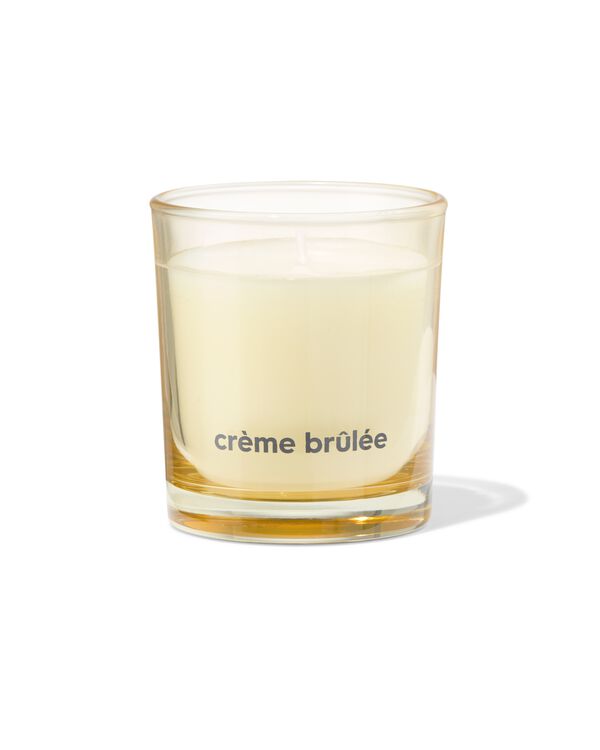 bougie parfum&eacute;e dans un verre ⌀7x8cm cr&egrave;me br&ucirc;l&eacute;e - 13507570 - HEMA