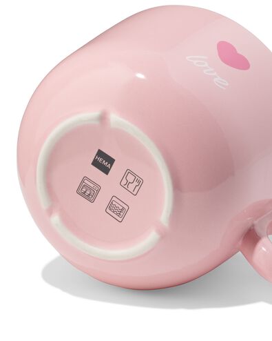 tasse 480 ml c&eacute;ramique c&oelig;urs "love" rose - 61100278 - HEMA