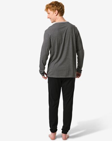 pyjama homme ray&eacute; noir - 23600340BLACK - HEMA
