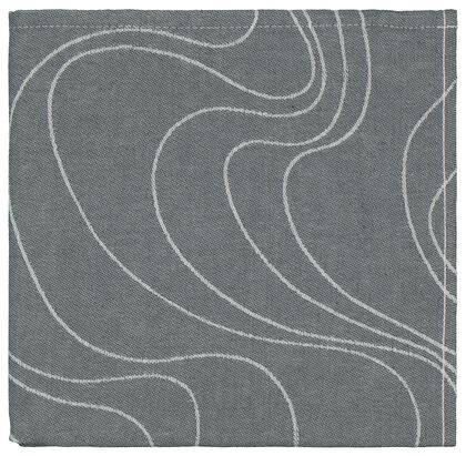 torchon - 65 x 65 - coton - gris vagues - 5490038 - HEMA