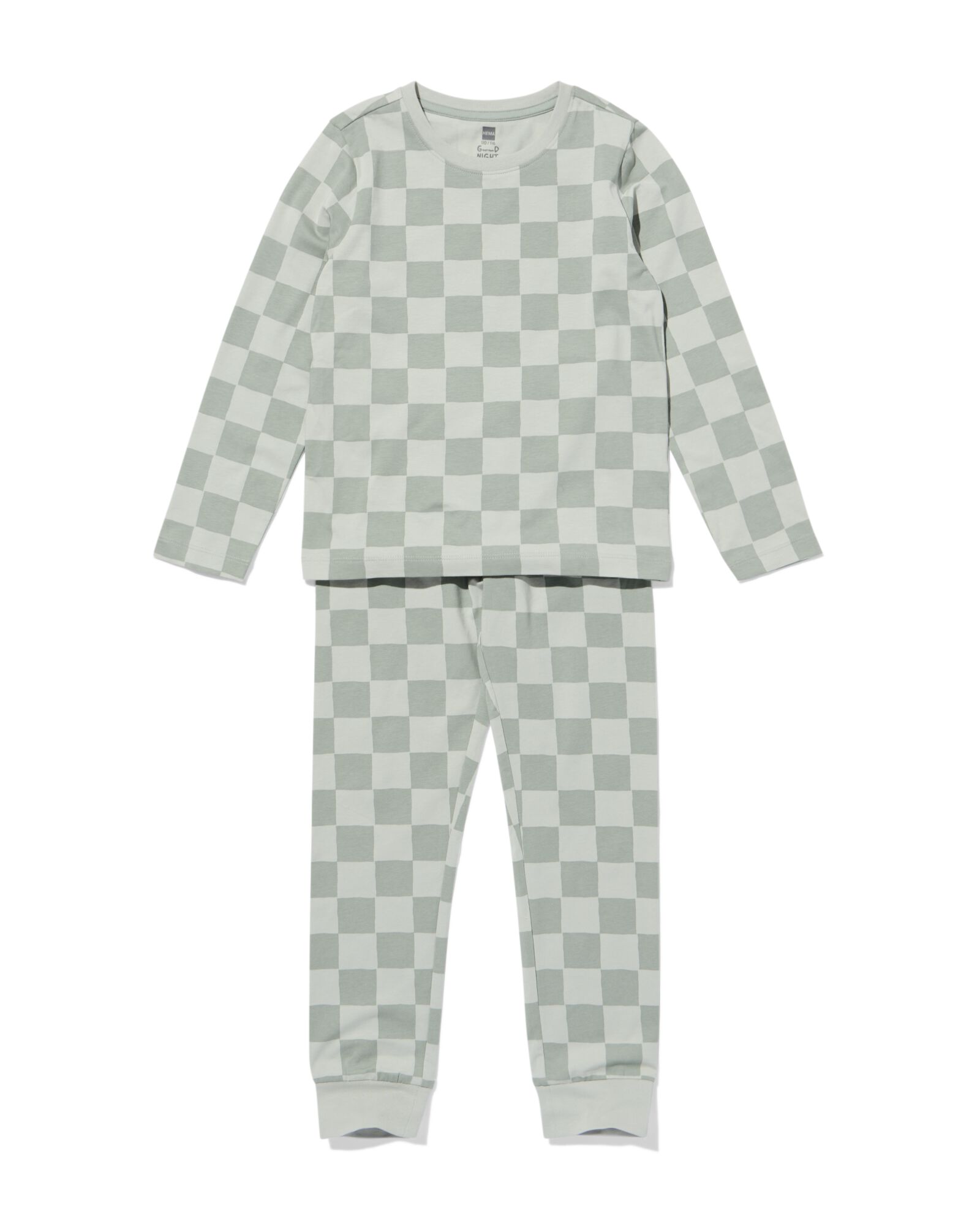 pyjama enfant carreaux vert clair vert clair - 23005160LIGHTGREEN - HEMA