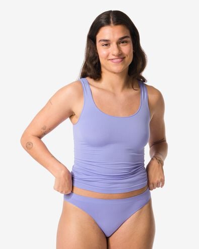 Damenslip nahtlos aus Mikrofaser blau - 19680822BLUE - HEMA