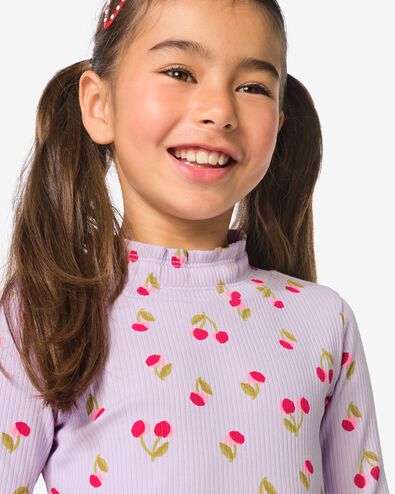 kinder T-shirt rib fruit lichtpaars lichtpaars - 30828306LIGHTPURPLE - HEMA