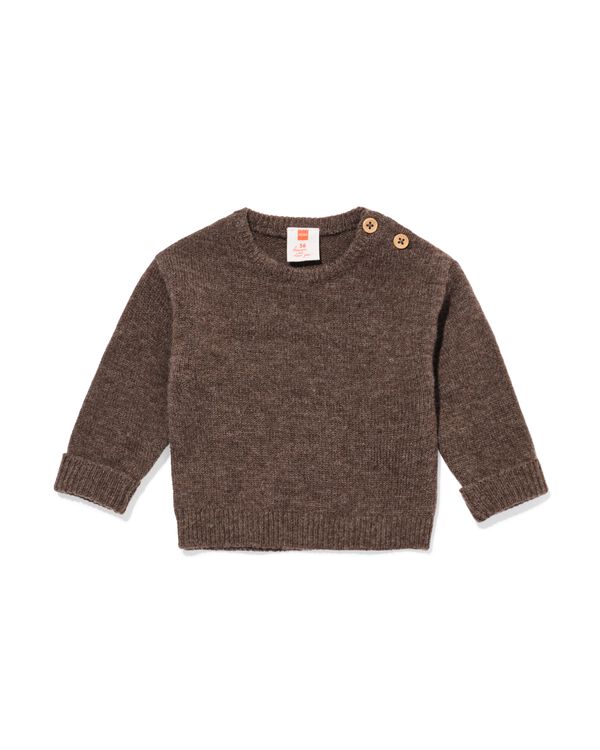 pull pour nouveau-n&eacute; laine m&eacute;rinos marron fonc&eacute; marron fonc&eacute; - 33436820DARKBROWN - HEMA