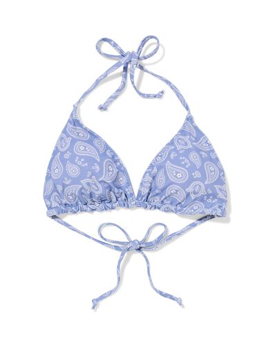 omkeerbare  damesbikinitop Juul triangel paisley-strepen blauw blauw - 22360710BLUE - HEMA